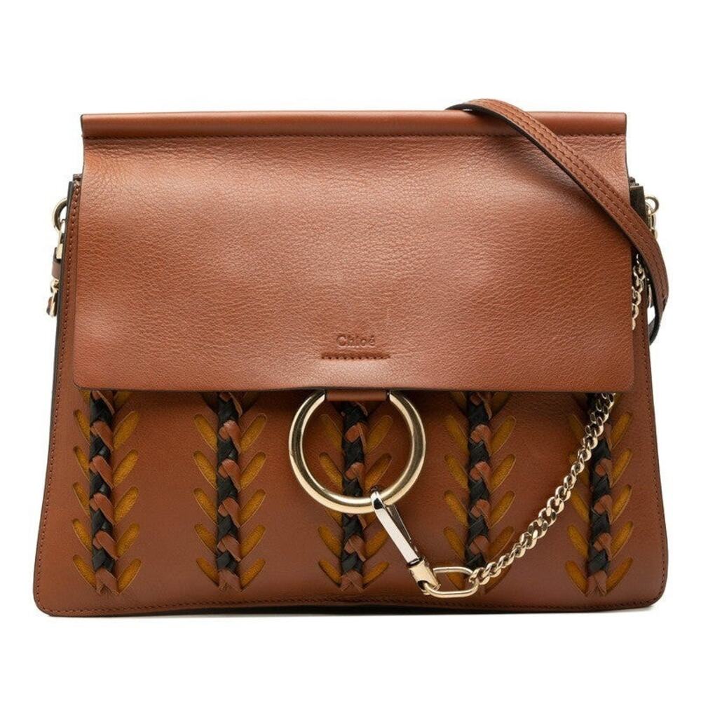 Chloe Leather Faye Shoulder Bag Brown